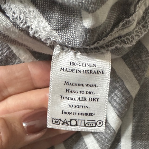 Striped Gray and White Women’s Tunic Style Shirt - Picture 6 of 7